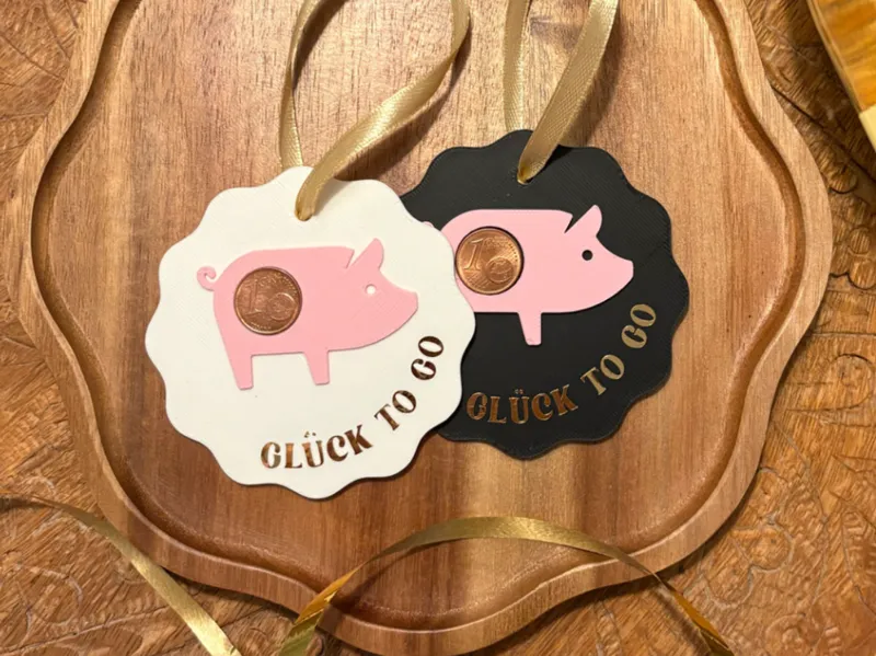 Glücksschwein Ornament – mit Fach für Glückscent