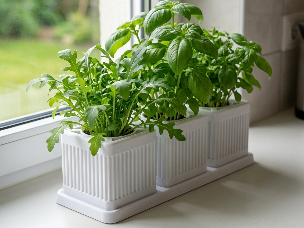 Minimal Herb Planter Set – 3 Pots with Tray