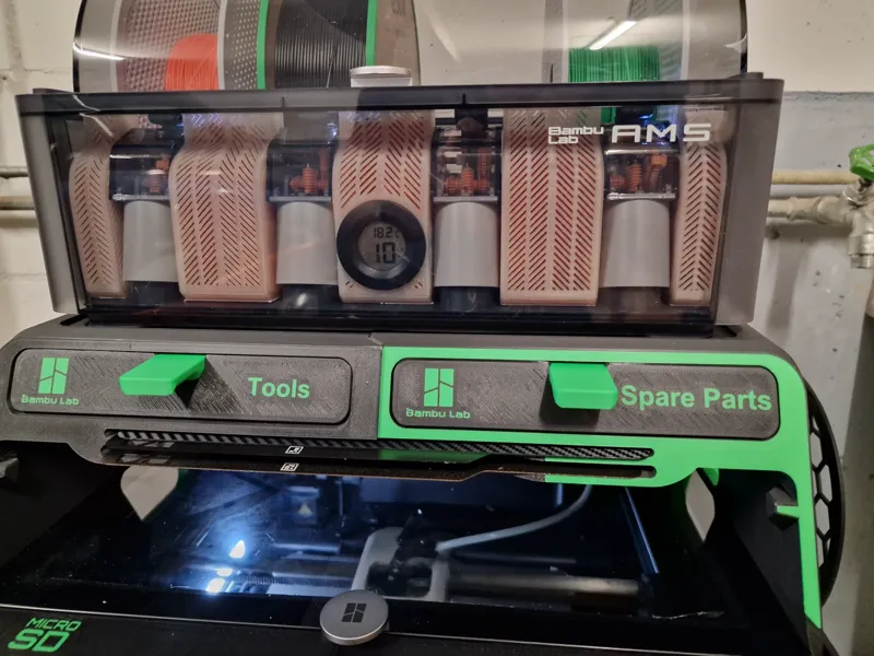 AMS Riser V2 Drawer Faceplates with Custom Text