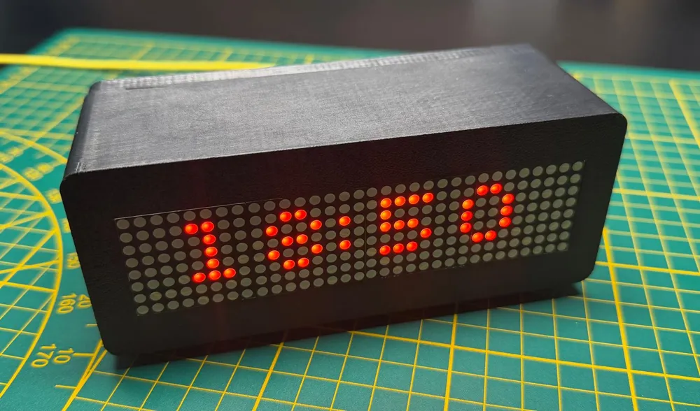 Clock Case for ESP8266 with MAX7219 4×8×8 modules - Free 3D Print Model ...