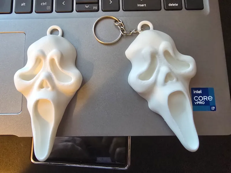 Ghost Face mask keychain ornament