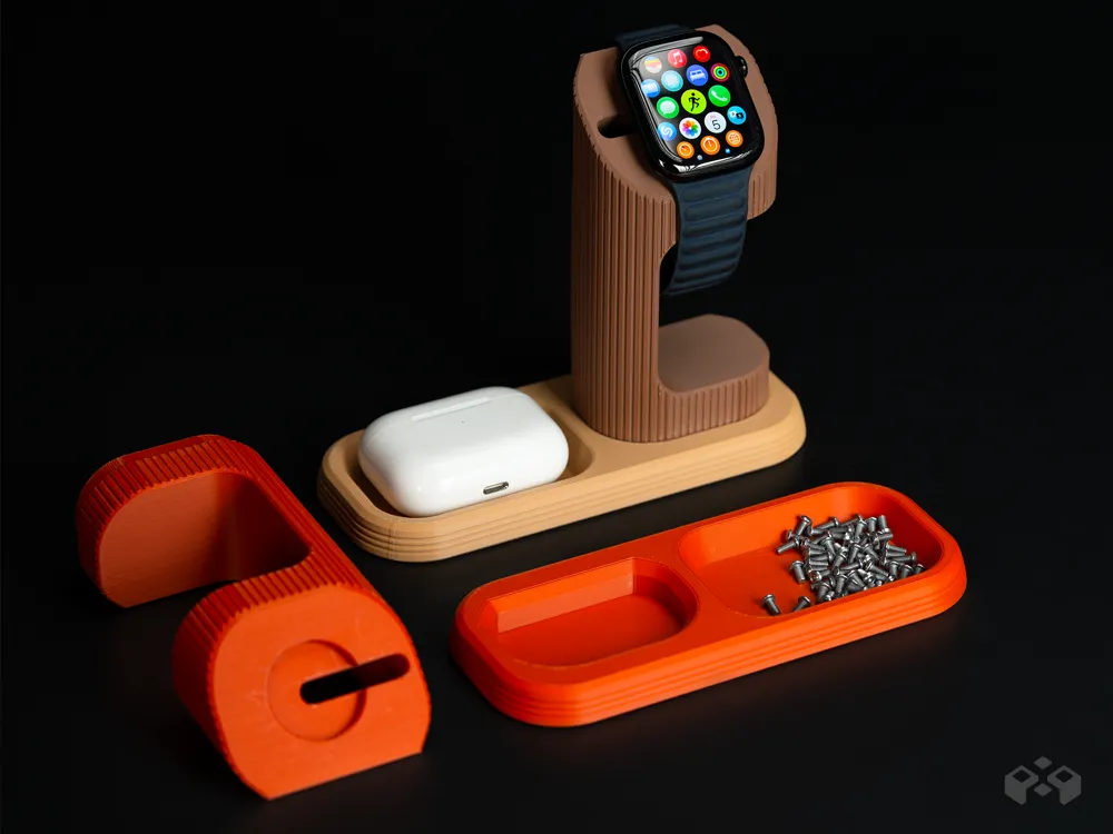 Apple Watch Charging Stand Tray Set - Free 3D Print Model - MakerWorld