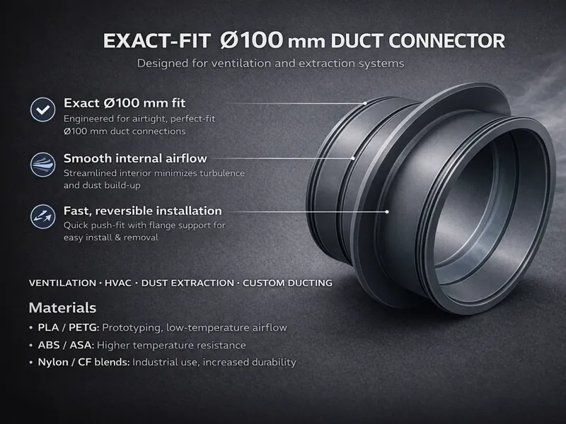 EXACT-FIT Ø100 mm DUCT CONNECTOR
