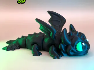 Toothless Dragon tribute flexi model