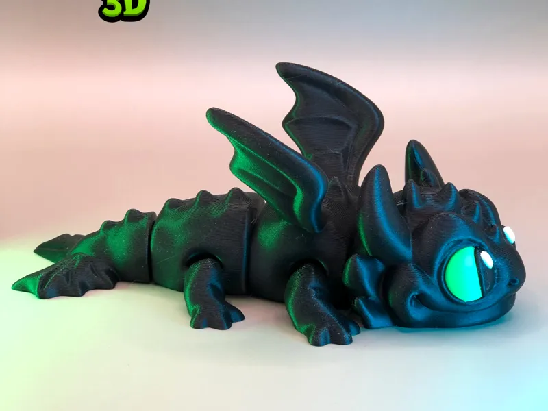 Toothless Dragon tribute flexi model