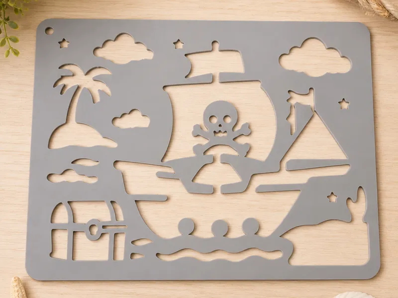 Pirate Coloring Stencil Malvorlage Schablone