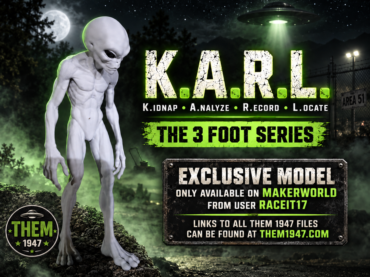 3 FOOT KARL THEM 1947 ALIEN GREYS - 1