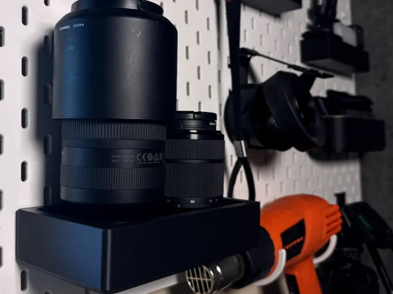 Ikea Skadis Dual Camera Lens Tray