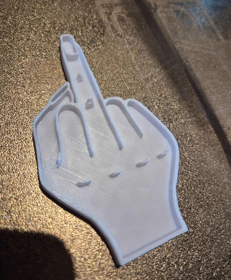 Cookie cutter middle finger female hand with wrist