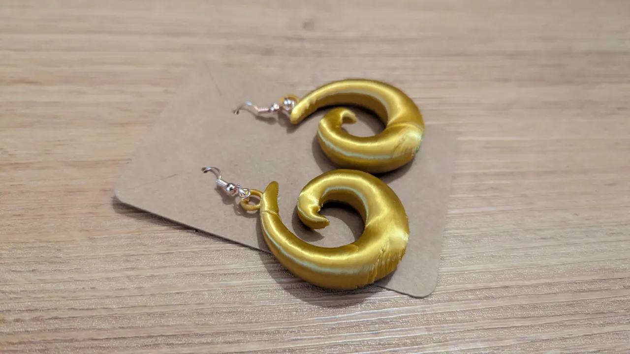 Golden Swirl Earrings view 3