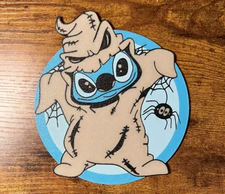 Stitch dressed as Oogie Boogie