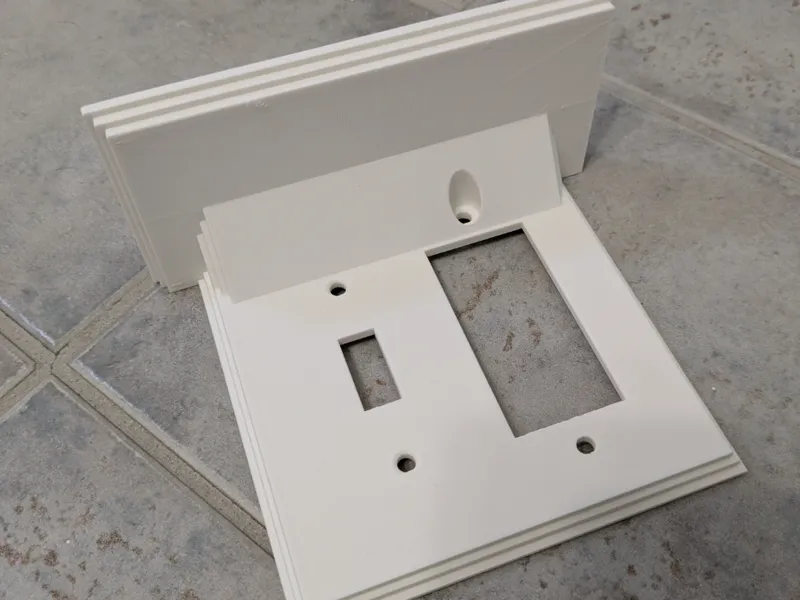 Double switch plate shelf for switch and outlet