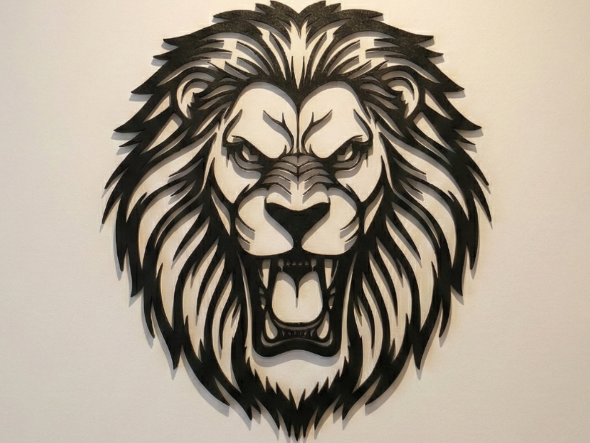 Wild Lion Kopf | 3D Wallart Dekor Löwenkopf