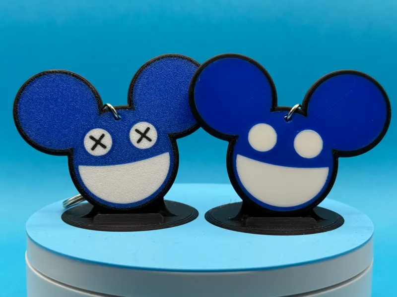 Keychain - deadmau5 mau5head (2 eye styles)