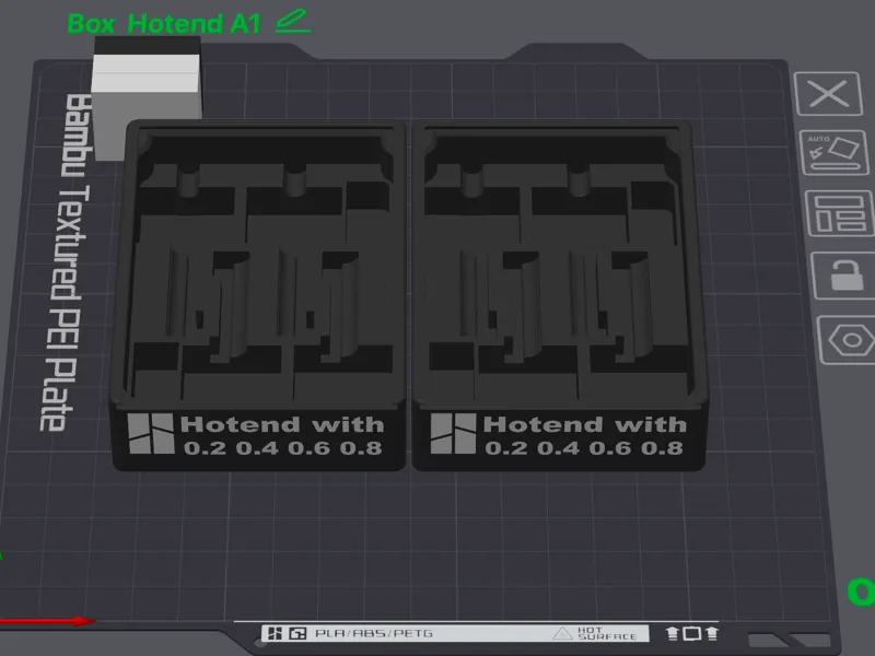 2x Hotend Box without Lid. Black/White