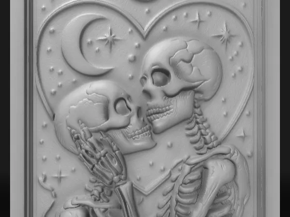 Sculpture carte de tarot Les Amoureux
