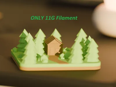 Mini Forest Diorama with Cabin