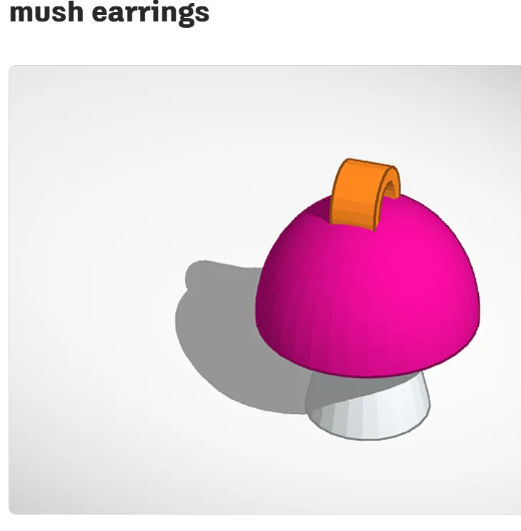 Mushroom Earrings - 1Gram of filament! 16mins! view 4