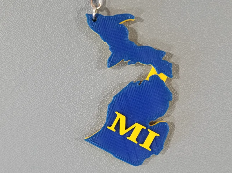 MI State outline keychain