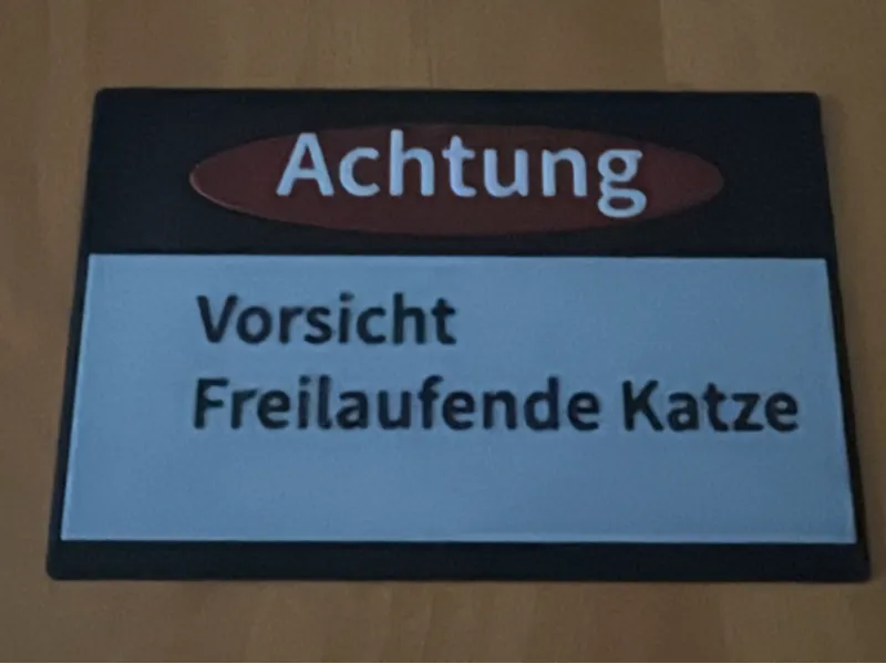 Schild Freilaufende Katze