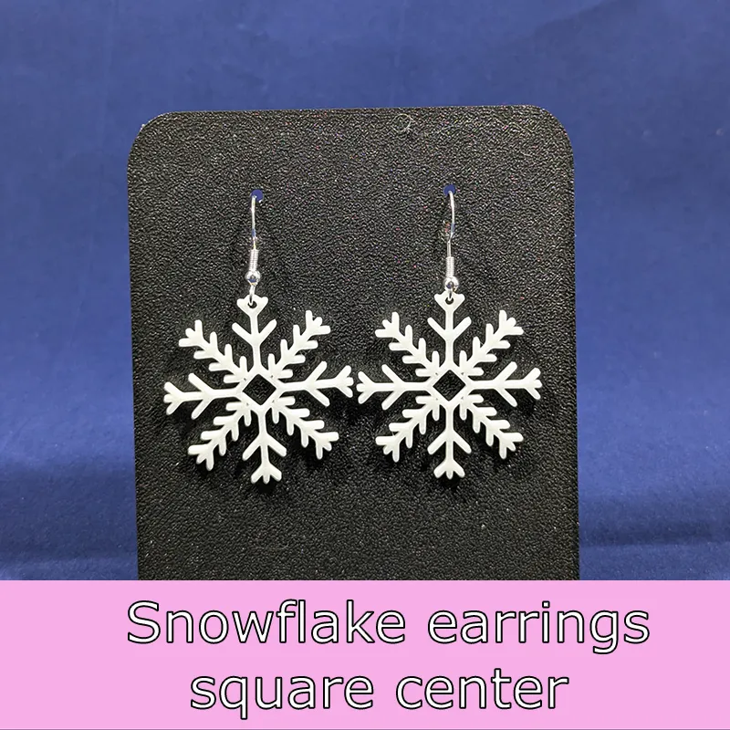 Snowflake earrings - diamond center pattern view 2