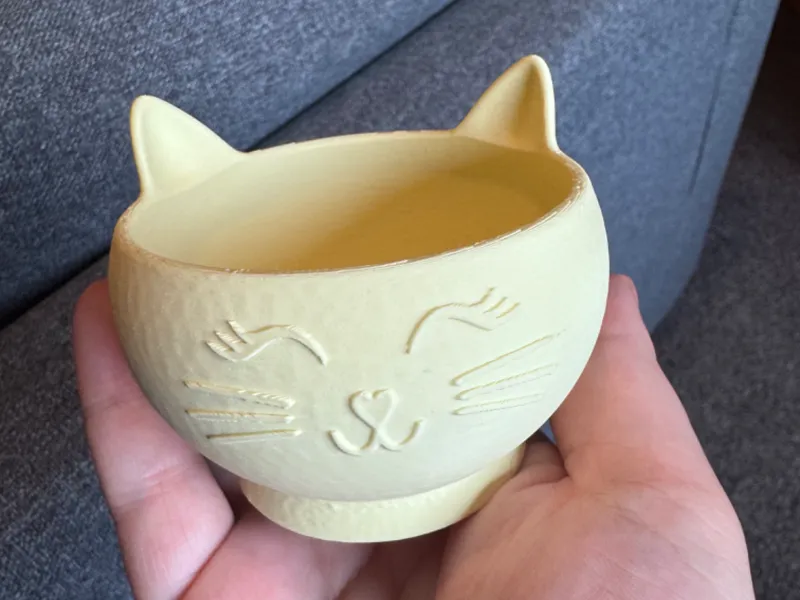 cute cat face bowl with ears