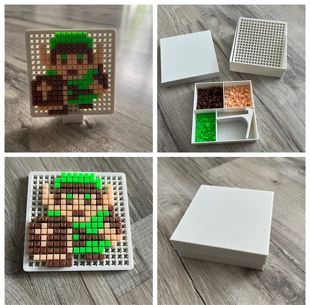 Zelda - 8-Bit Pixel Link Puzzle with gift box by mrsretronintendo