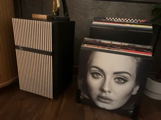 Vinyl Record Stand – 34 Slots for Your Collection