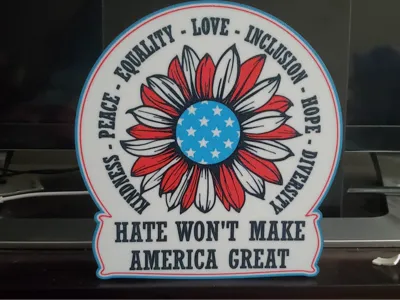 No Hate Sunflower Lightbox
