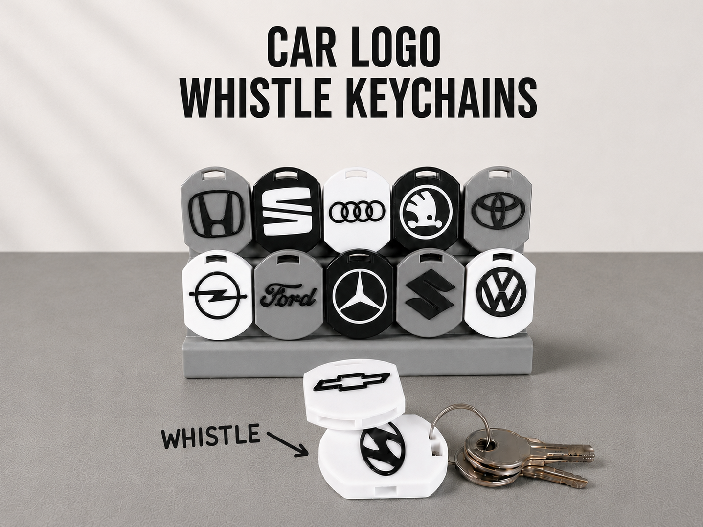Car Whistle Keychains |VW BMW Audi Mercedes Toyota