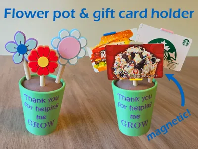 Flower pot & gift card holder