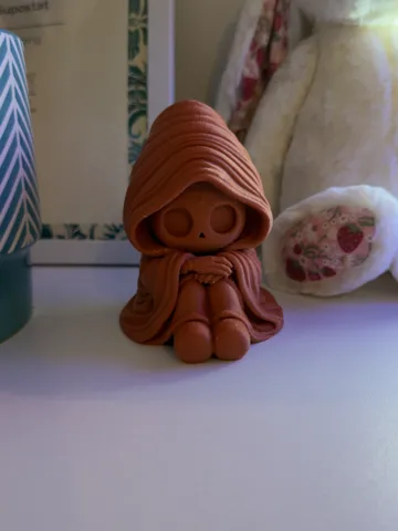 Estante o repisa: Cute Grim Reaper Thinker Spooky Halloween 3D Print — vista de referencia 2