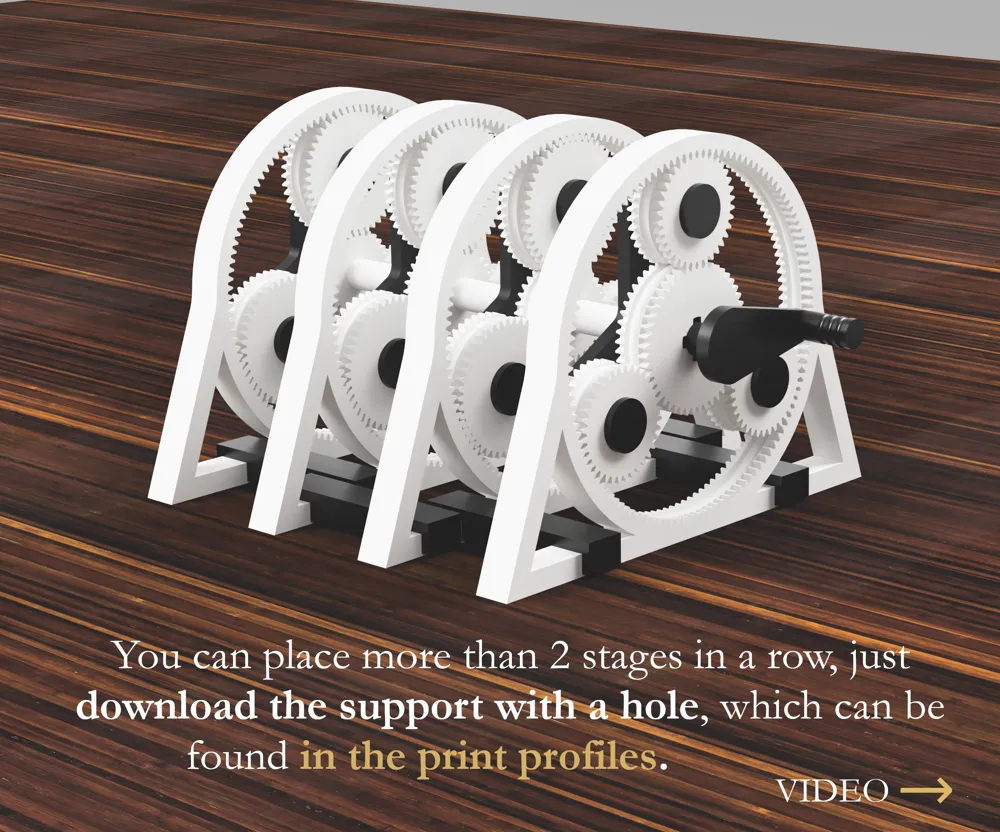 Elegant Dual-Stage Planetary Gearbox - Free 3D Print Model - MakerWorld