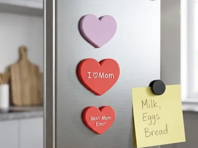 Heart Magnets - 3 Sizes (Embedded Magnet Design)