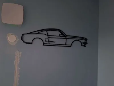 Wall art of a 1967 Mustang