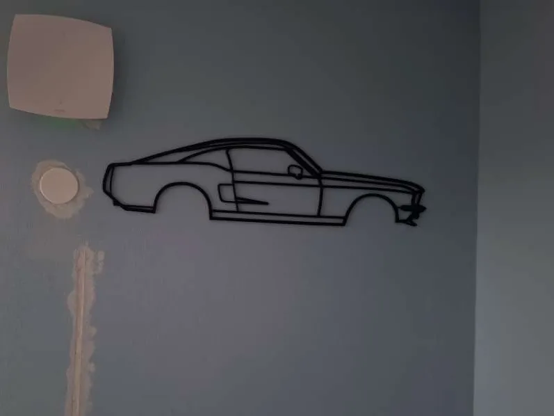 Wall art of a 1967 Mustang