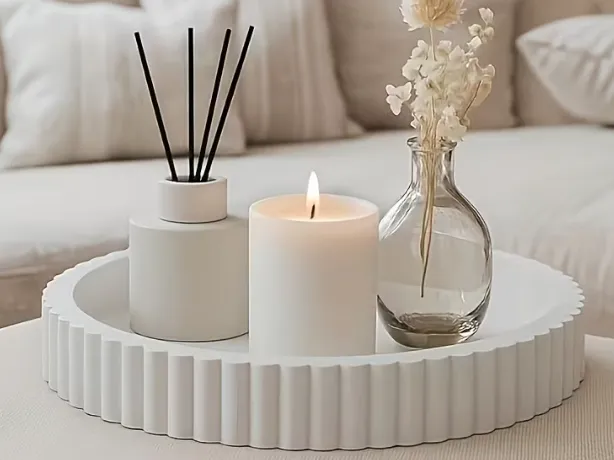 Vassoio Decorativo Scanalato - Stile Minimalista
