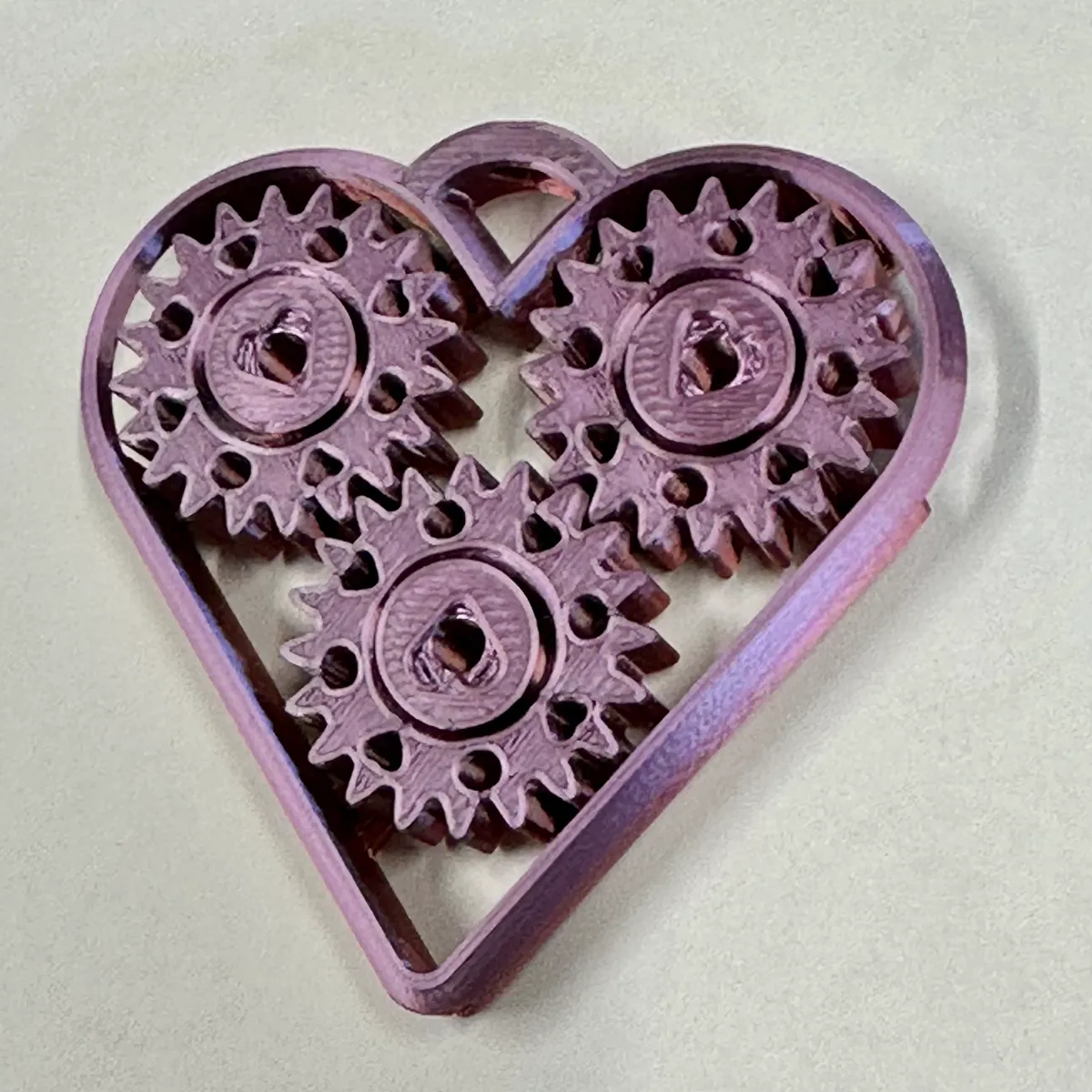 Fidget cœur tournant - impression en place