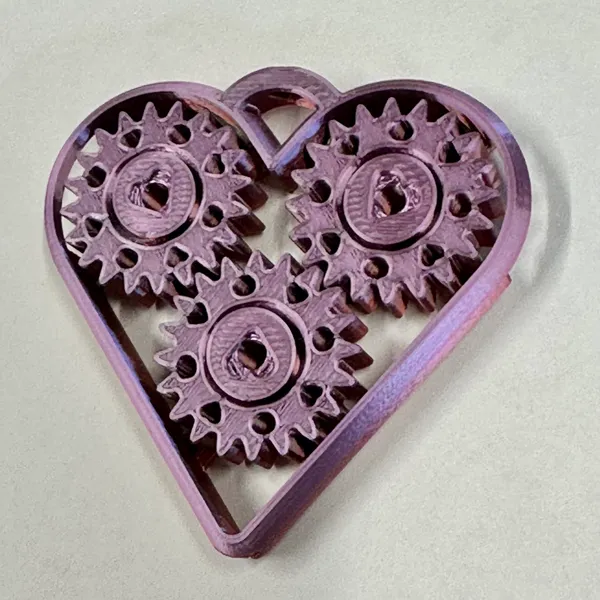 Fidget cœur tournant - impression en place