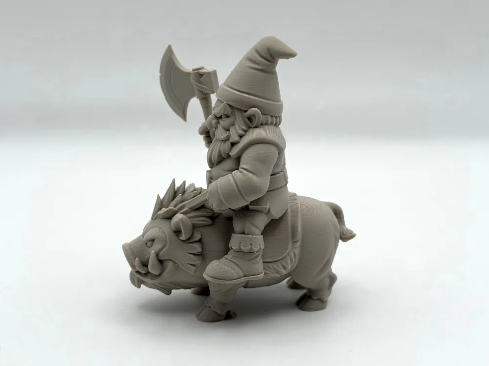 Gnome Hog Rider - Free 3D Print Model - MakerWorld
