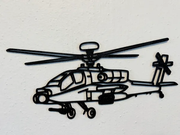 Silhouette murale d'hélicoptère militaire
