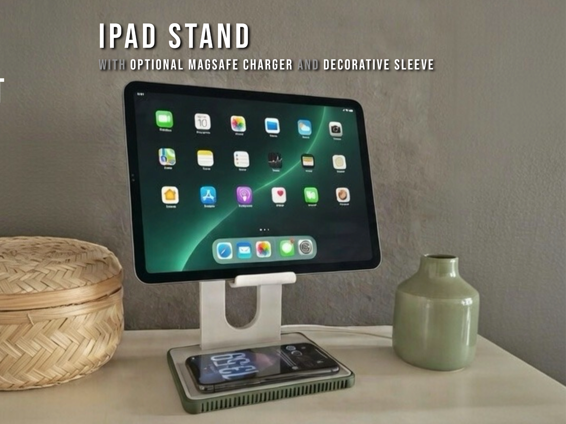 iPad stand with optional Magsafe Charger