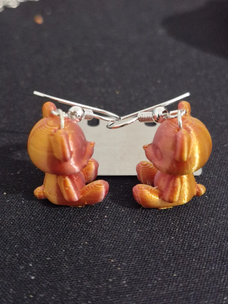 cute teddy bear earrings view 4