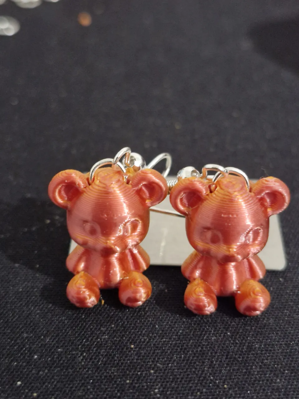 cute teddy bear earrings view 2