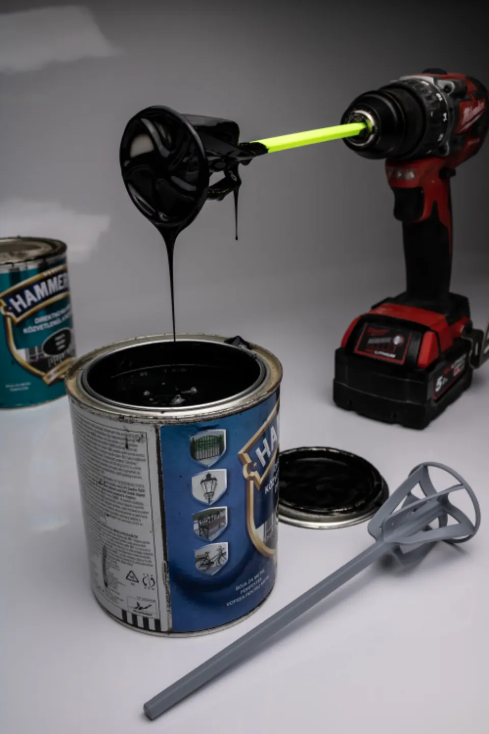 Drill paint mixer view 2