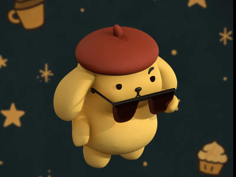 Glasses Pompompurin (Keychain Friendly)