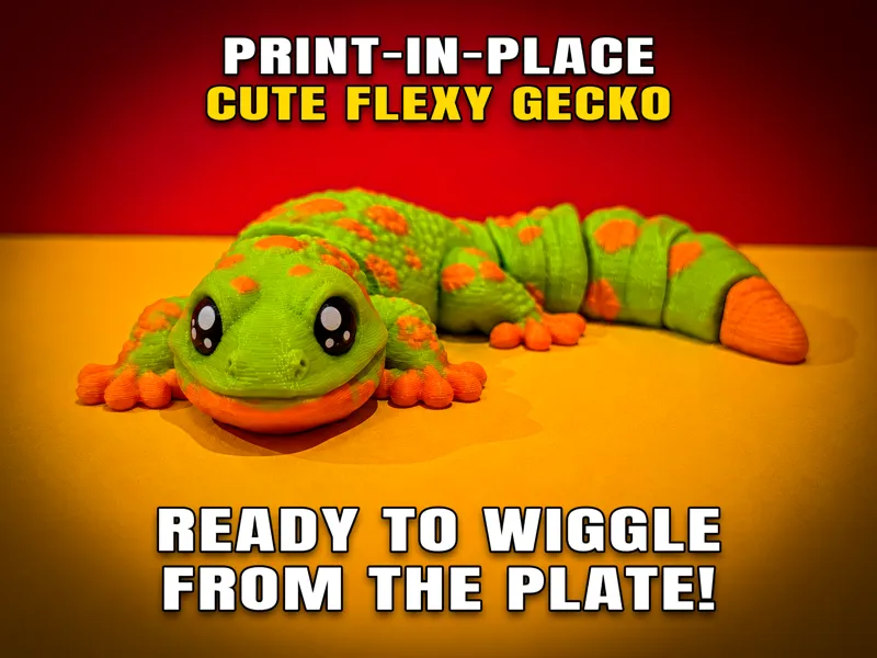 Cute Flexy Gecko (Articulated Fidget Toy)