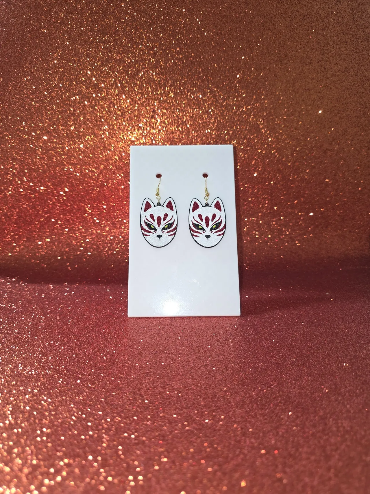 Kitsune mask earrings view 2