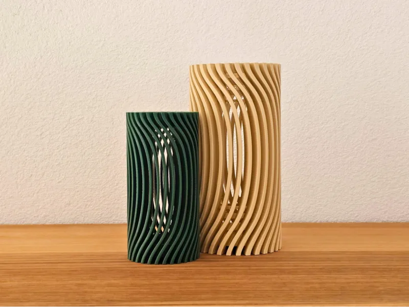 Wavy Rhythm: Modern Vase Duo