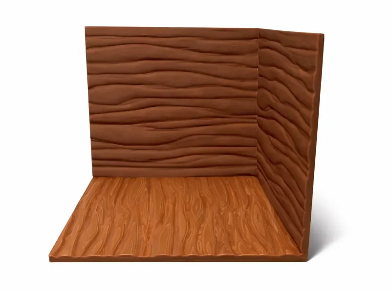 Room Diorama Wooden Walls and Floor